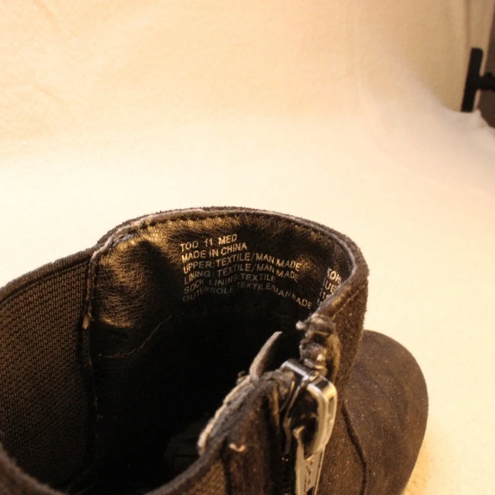 Jumping Beans Luella Toddler Girls‎ 11 Black Glitter Ankle Boots Side Zip